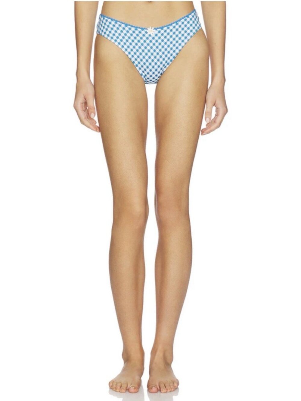 NWT Solid & Striped The Daphne Swim Bottom Small Cosmic Blue Gingham Daisy $108 - Picture 10 of 10